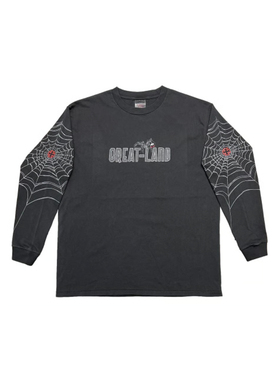 greatLAnd ORIGINAL SPIDER LS x ONEITA 5 YEARS哈雷蜘蛛做旧长t