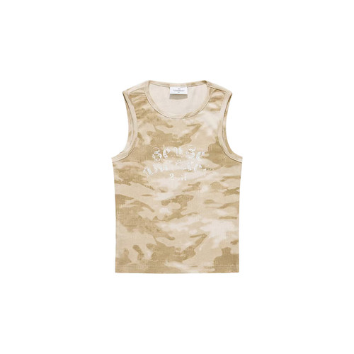 Sense Ribbed Jersey Tank Top Khaki 螺纹背心