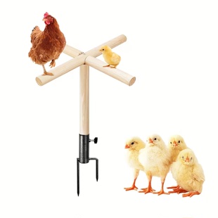 木质鸡用站架户外简约鸡玩具 家禽站杆户外互动草地站棍栖息鸡用