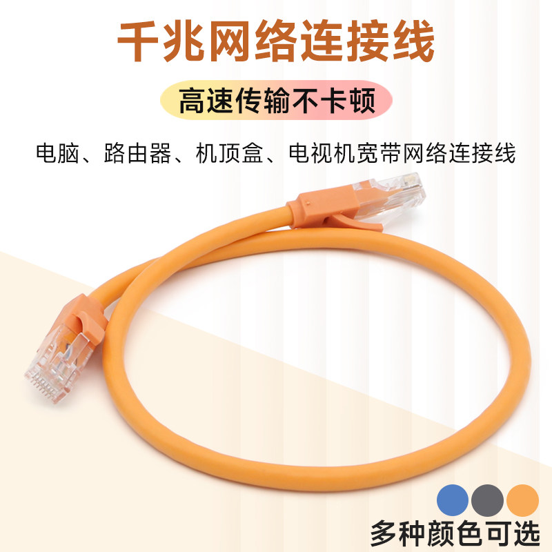 千兆网线电脑宽带网络路由器上网连接线电视机顶盒RJ45网口数据线
