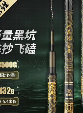 鲸龙鲤鱼竿钓鱼竿6H7H8H19调碳素超轻超硬手杆黑坑鱼竿飞抄罗非竿