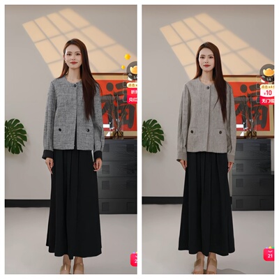 【晓雪心选】Max订单！进口人字纹棉麻外套    1774419