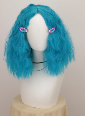 cos 头脑特工队-女头脑特工队慕慕cos湖蓝色搞怪短发