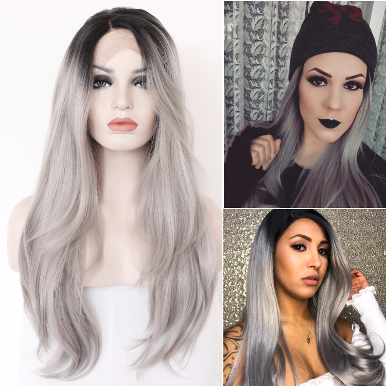 灰卷長波浪假發女歐美時尚前蕾絲高溫絲假發套逼真自然夜店DJ必備在類目 美髮護髮/假髮, 假髮, 整頂假髮中 - 來自Buy2taobao.com提供專業的淘寶代購服務