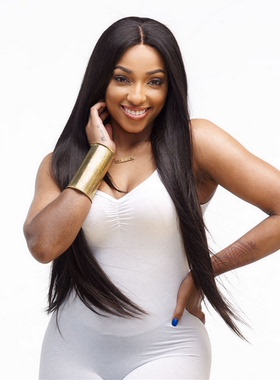 假发女舞台表演男女反串黑色中分头皮长直发假发交织网