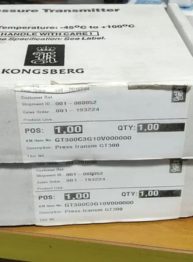 议价 GT300C3G10V00000 康士伯压力感测器 GT300C3G10V全新现货议