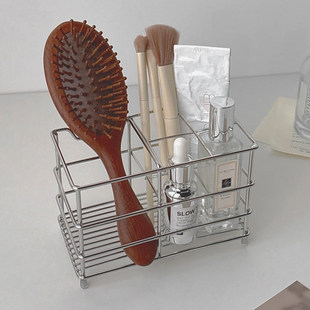 不锈钢电动牙刷置物架牙刷牙膏化妆品桌面收纳架新款浴室台面架子