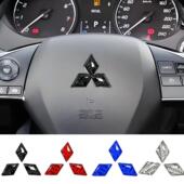三菱欧蓝德翼神奕歌劲炫帕杰罗方向盘车标志碳纤贴车内饰装 饰用品
