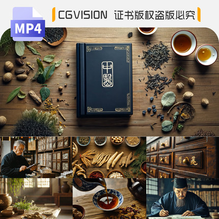 中医养生中药店古代传统医学抓药材熬制抖音直播间背景短视频素材
