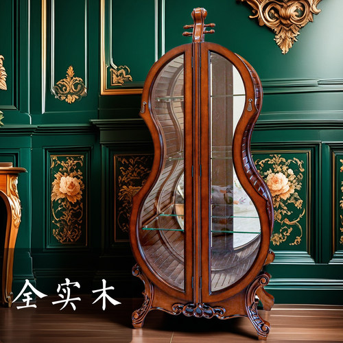 全实木酒柜小提琴欧式美式