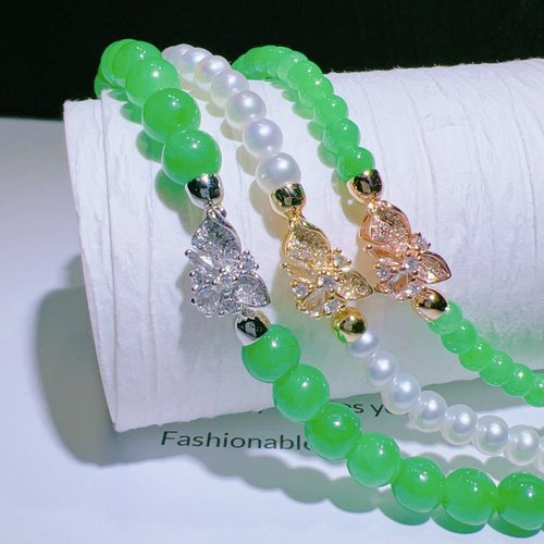 18k金钻石珍珠项链扣头翡翠珠扣