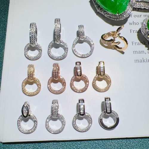 18k金扣翡翠吊坠钻金扣项链