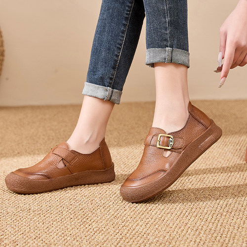 头层牛皮废土风女鞋春秋款皮鞋