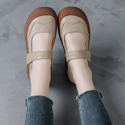 夏季新款妈妈鞋圆头宽胖脚鞋子