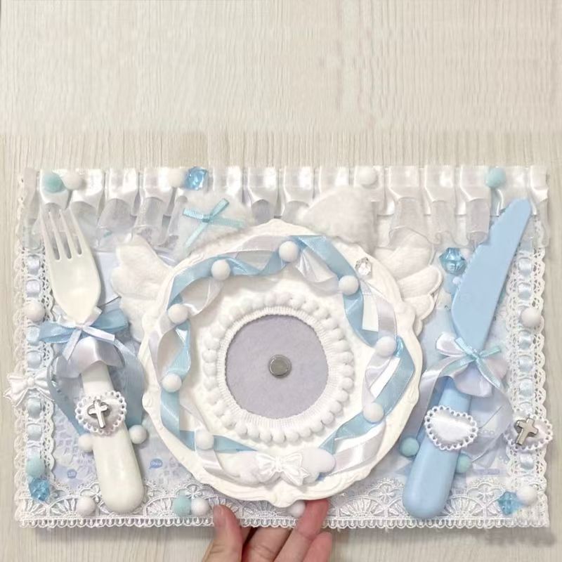 蝴蝶结丝带蓝色痛扎板B5成品谷美