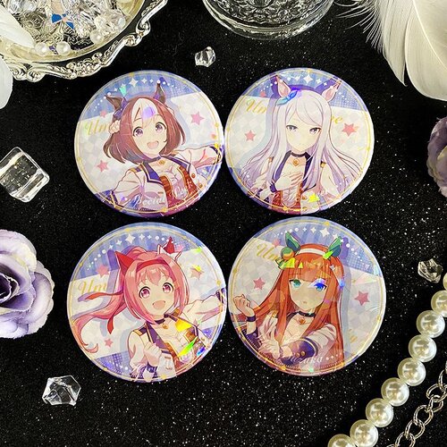 赛马娘同人吧唧谷子镭射徽章周边