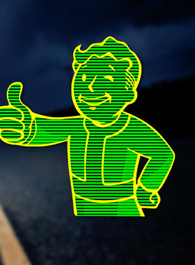 反光汽车贴辐射小子点赞Fallout4哔哔Vault Pip Boy电动车装饰贴