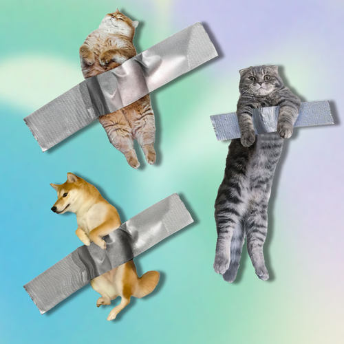 不留胶车贴卡通趣味胶带猫咪柴犬