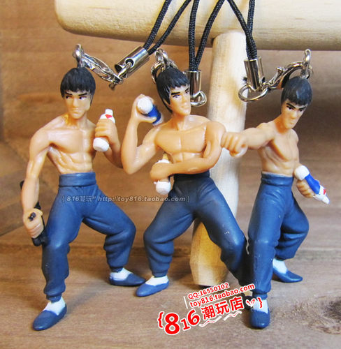 中古潮玩正版李小龙手机挂件公仔