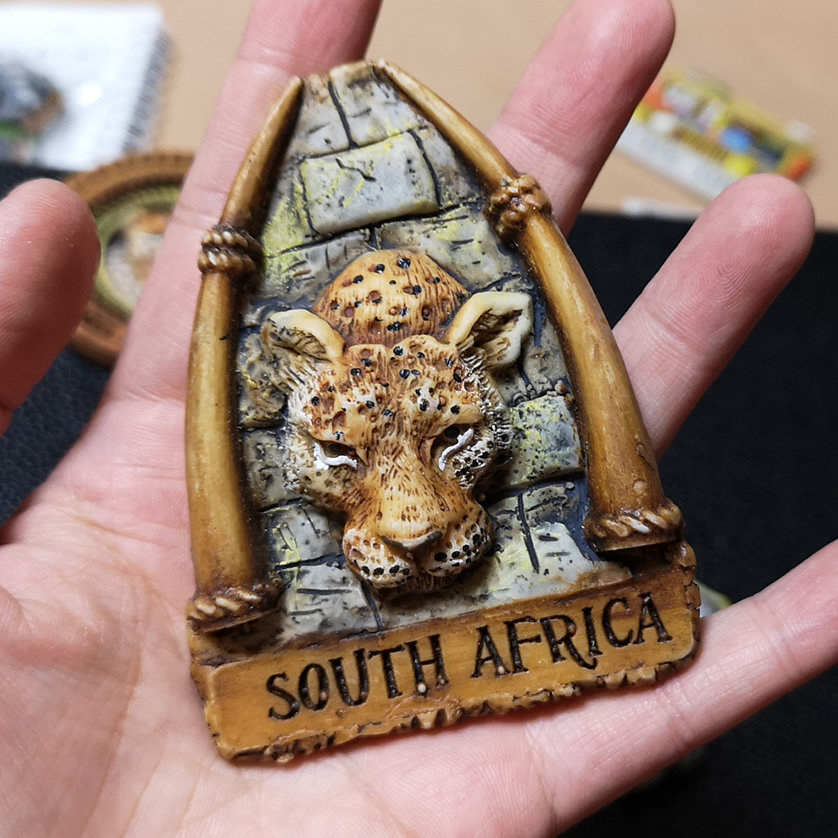 SOUTH AFRICA BROUGHT BACK THE AFRICAN FIVE TYRANTS SUN CITY ELEPHANT RHINO LEOPARD RESIN FRIDGE MAGNETS