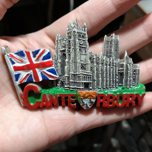 英国国旗英格兰坎特伯雷大教堂树脂冰箱贴磁铁