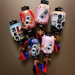 日本购买带回京都金阁寺清水寺麦穗铃铛手工纸灯笼冰箱贴