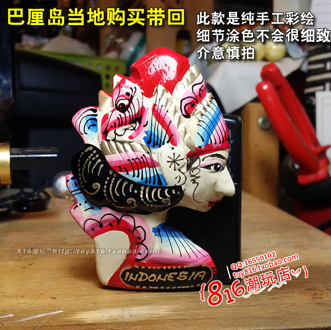 印尼带回 BALI巴厘岛民俗舞蹈服饰-印尼美女 彩绘木制冰箱贴 E