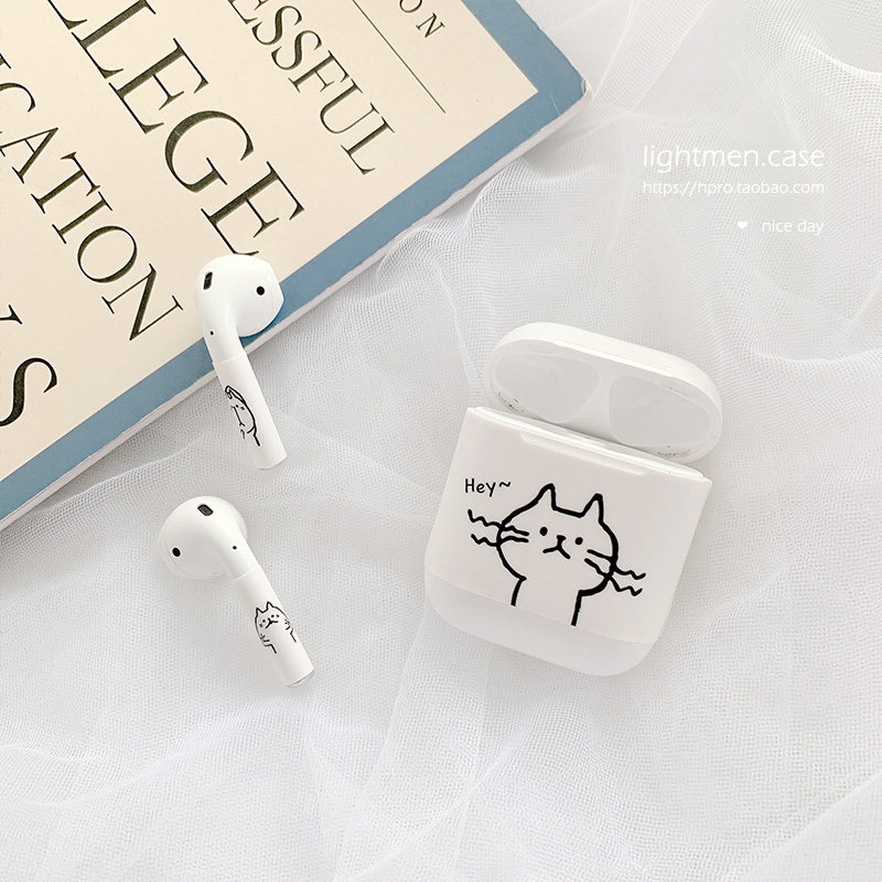 搞怪猫咪耳机贴纸苹果AirPods专用防摔防刮花防尘ins风女个性创意|ruв категории Цифровые аксессуары, аксессуары для мобильных телефонов, аксессуары для мобильных телефонов, телефон наклейки - от Buy2taobao.com для оказания профессиональной услуги покупки агента Taobao