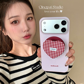 轻派ins风磁吸支架磨砂菲林适用苹果17promax手机壳iphone16pro新款 15女款 14日韩简约少女网红纯色13半包硬壳