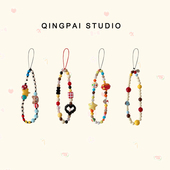 轻派手机挂绳diy串珠链条韩系ccd相机钥匙短款 u盘挂件 防丢便携式