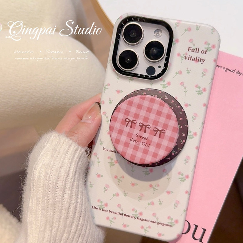 轻派ins小众韩系粉色碎花磁吸支架适用苹果17promax手机壳iphone16新款15pro女款14简约13温柔氛围12半包硬壳,3C数码配件,手机保护套/壳,淘宝优惠券,粉丝福利购,淘宝优惠卷