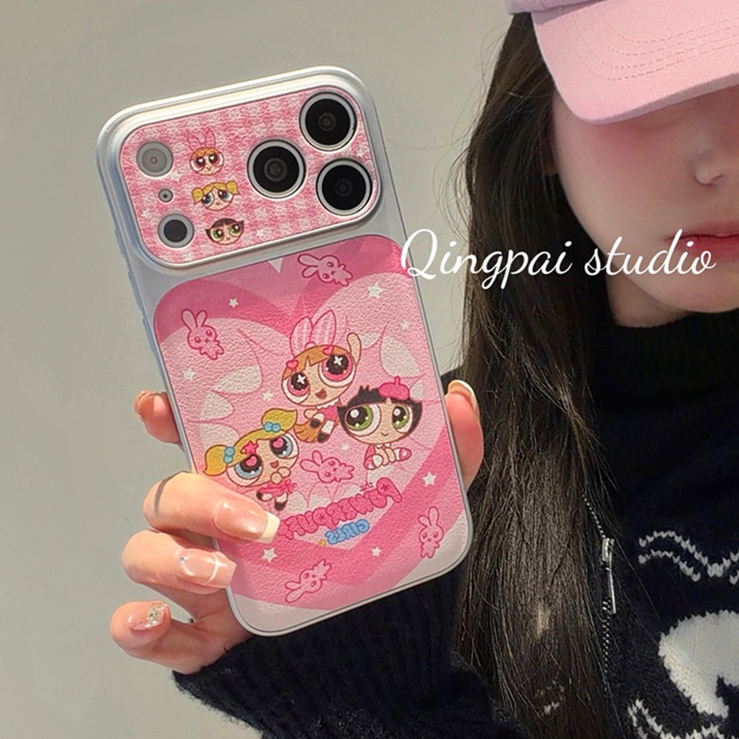 轻派网红卡通爱心小女孩适用苹果17promax手机壳iphone16pro新款15女款14可爱创意趣味13电镀银色边全包硬壳,3C数码配件,手机保护套/壳,淘宝优惠券,粉丝福利购,淘宝优惠卷