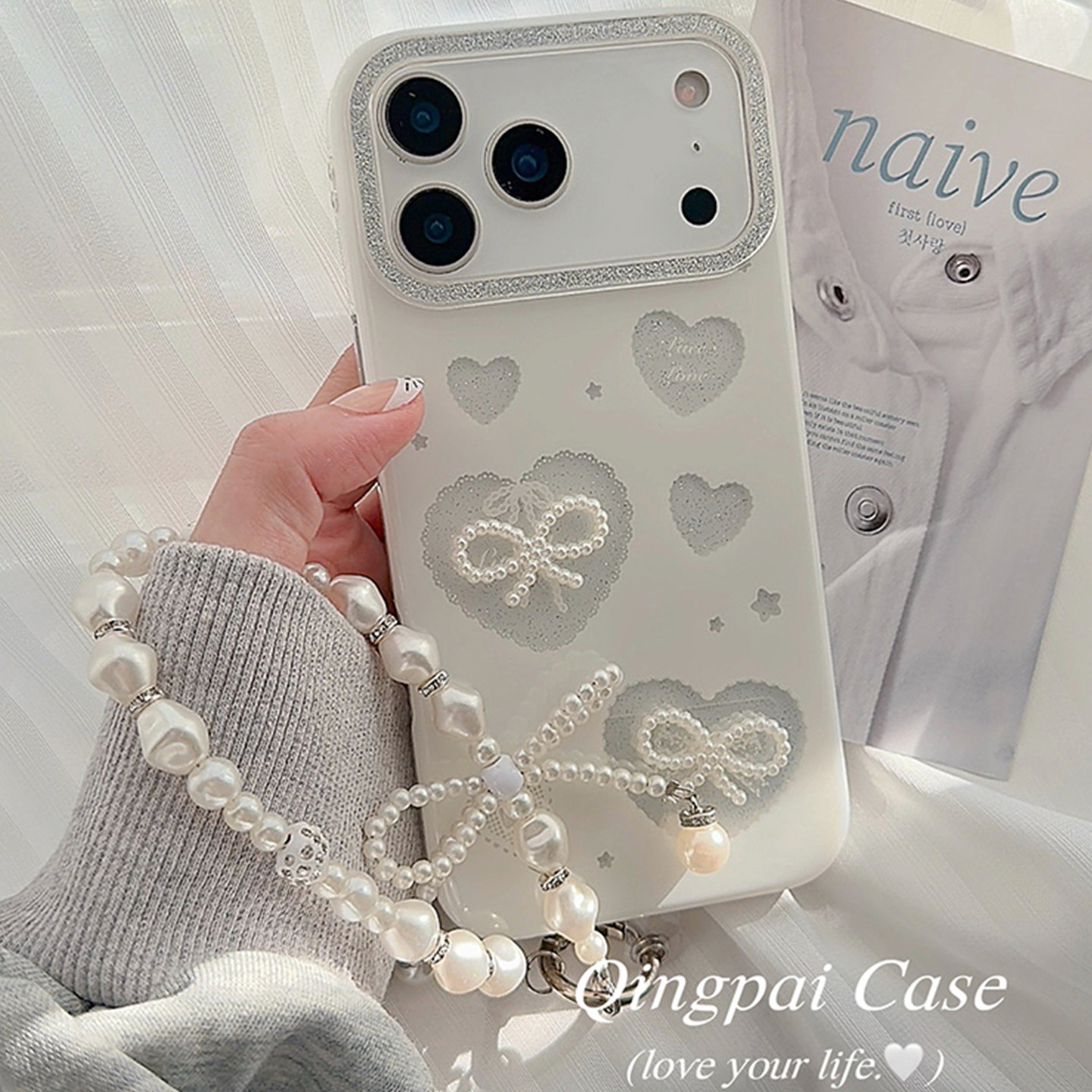 适用苹果手机壳ins爱心蝴蝶结