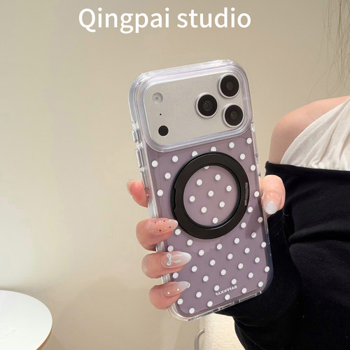适用苹果手机壳韩系透紫支点壳