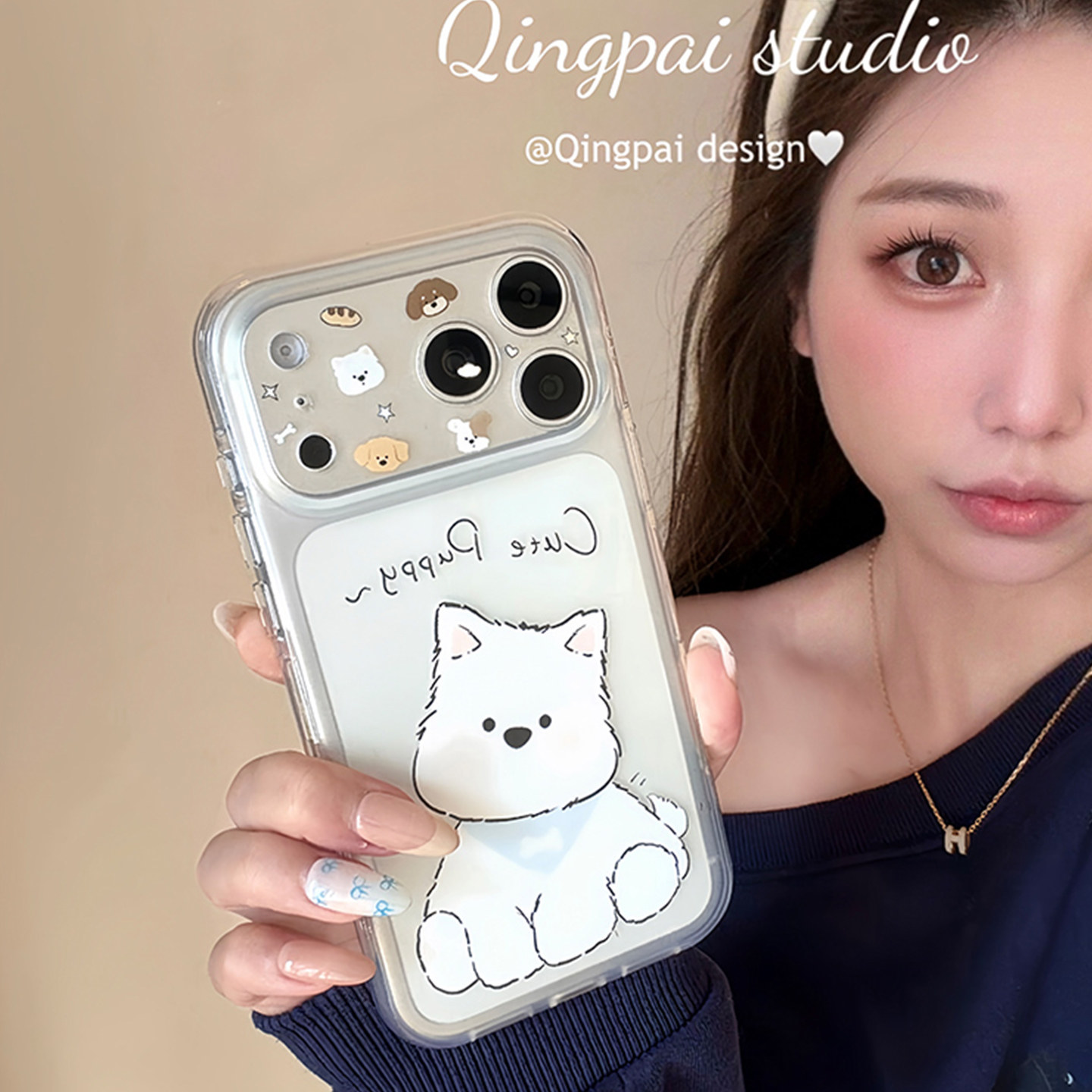 轻派透明可爱卡通西高地小狗适用苹果17promax手机壳iphone16pro新款15promax女款17pro双层壳15pro全包硬壳