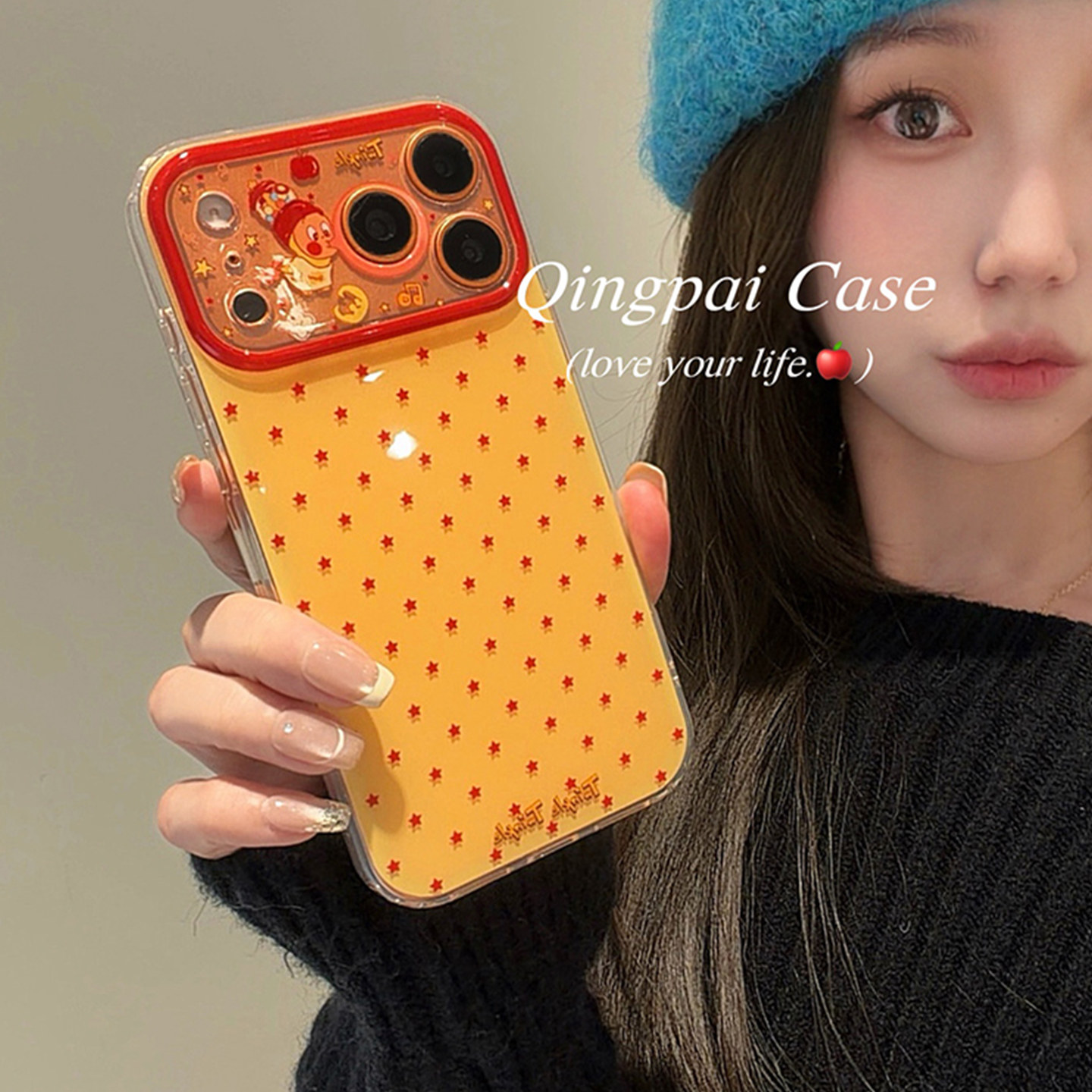 轻派卡通ins橙色涂鸦满屏星星适用苹果17promax手机壳iphone16pro新款15女款日韩创意趣味网红双层壳全包硬壳,3C数码配件,手机保护套/壳,淘宝优惠券,粉丝福利购,淘宝优惠卷
