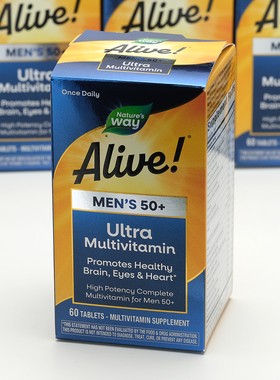 美国Nature'sWay然萃维Alive50岁以上男性复合维生素综合营养60片