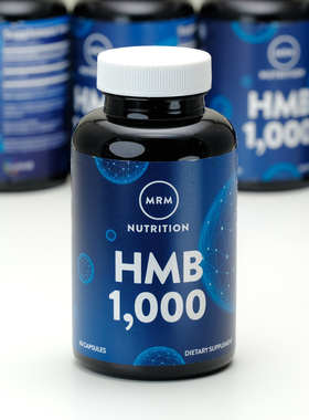 美国MRM β-羟基-β-甲基丁酸钙HMB1000mg60粒胶囊肌肉质量和力量
