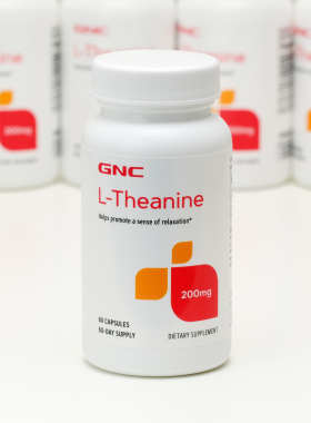 现货美国GNC茶氨酸L-Theanine胶囊200mg*60粒放松情绪健康睡眠