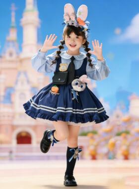 朱迪套装兔子警官衣服儿童疯狂动物城服装女童cos迪士尼公主裙子
