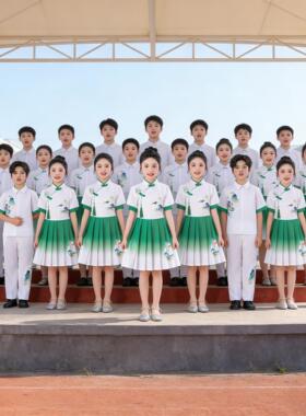 六一儿童合唱演出服中小学生诗歌朗诵绿色歌唱团歌咏男童女童表演