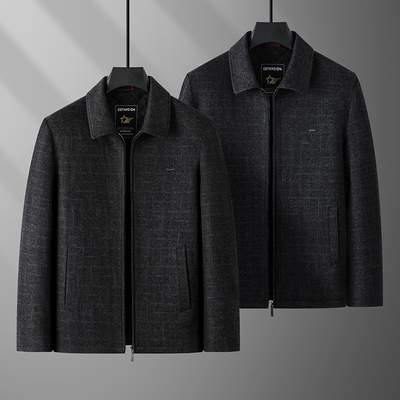 加肥加大码翻领棉衣男加棉夹克