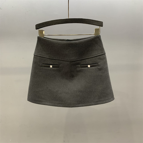 短裙包臀裙A型防走光半身裙毛呢