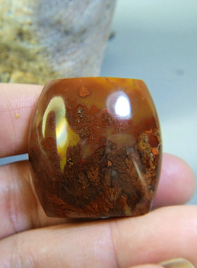 处理 颜色好 正宗宣化纯天然战国红玛瑙 背云吊坠项坠 微瑕