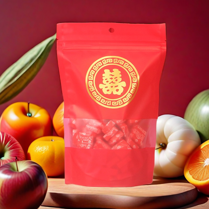 结婚喜糖包装袋白糖红糖糖果手提自封袋喜烟喜蛋礼品袋透明袋50只