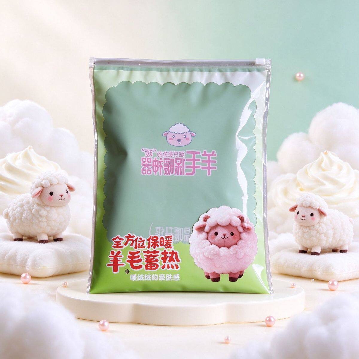 卡通儿童保暖内衣包装袋 羊毛蓄热款小童打底裤拉链袋收纳袋