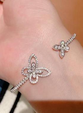 幻影蝴蝶手镯镀金18K白金轻奢小众高级设计感生日礼物闺蜜送女友