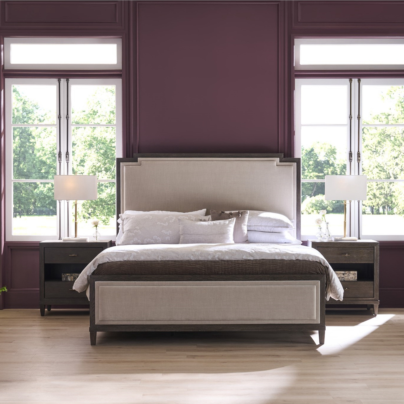 美式简约实木软包1.8米布艺床