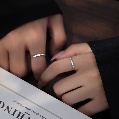 情侣对戒999纯银莫比乌斯环男女闺蜜情人节礼物送女友特价款对戒