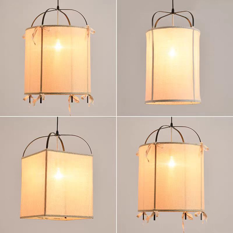 日式亚麻吊灯餐厅火锅店装饰灯具